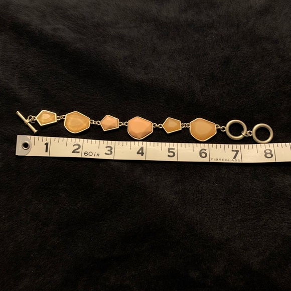 Orange & silver bracelet with toggle closure - Picture 3 of 3